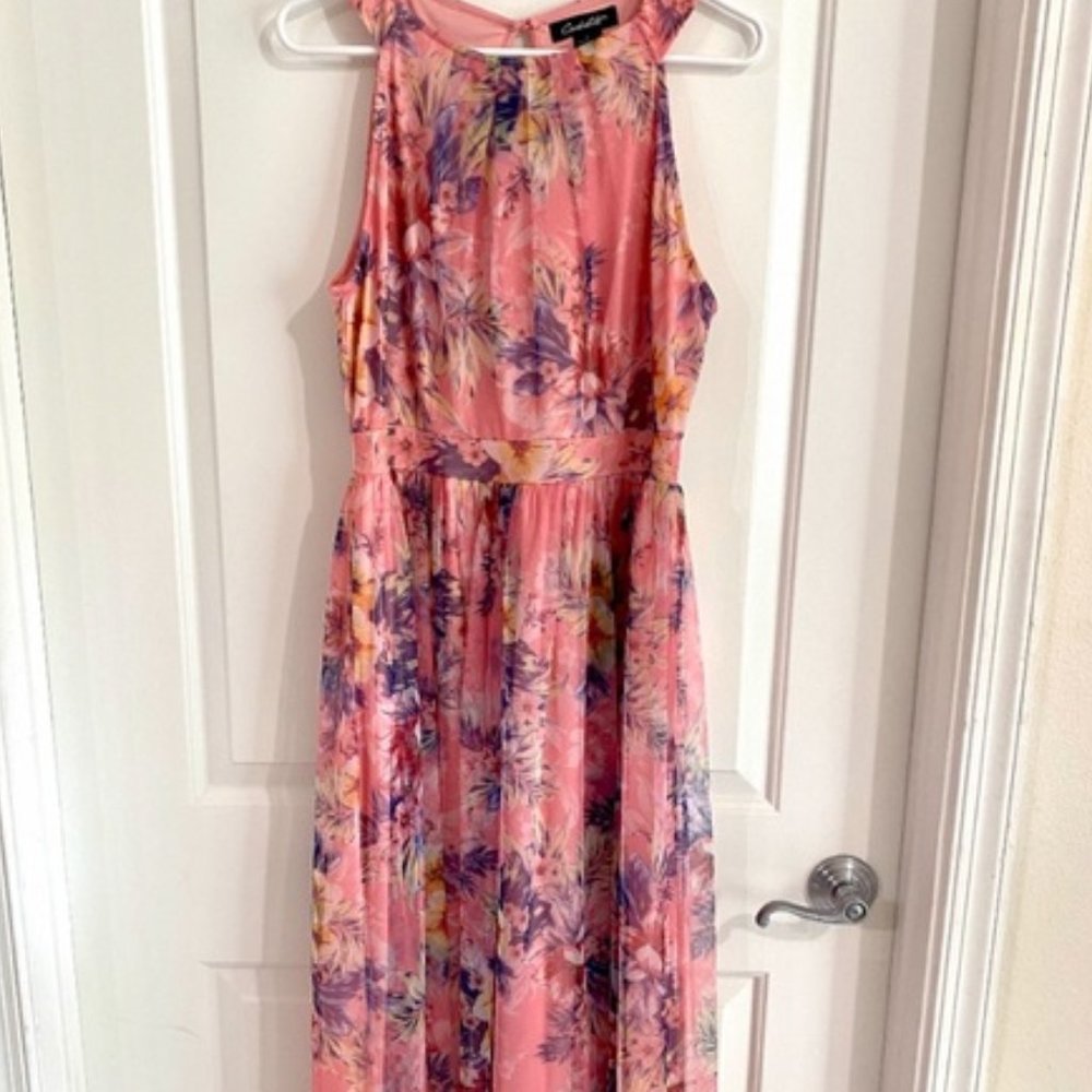 CANDALITE Pink Floral Boho Maxi Dress 1X